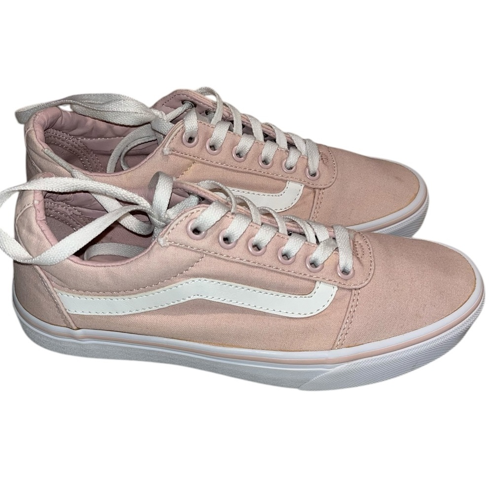Vans Old Skool Light Pink White Lace Up Sneakers Size 9‎